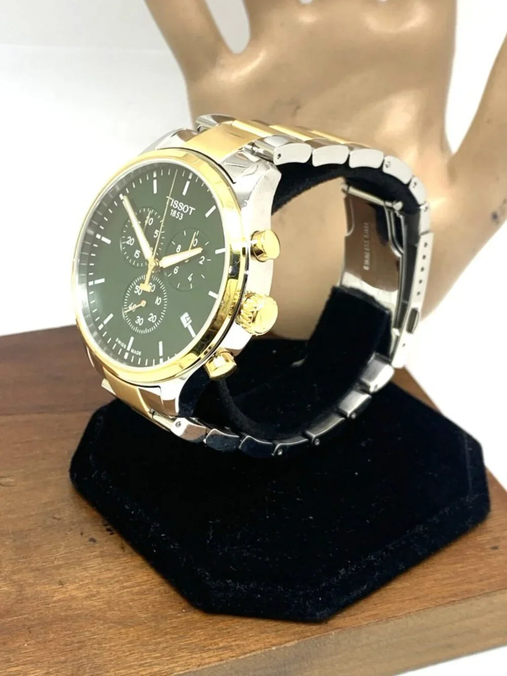 Tissot Men’s Watch Swiss Quartz Chronograph Green Dial Two Tone T1166172209100